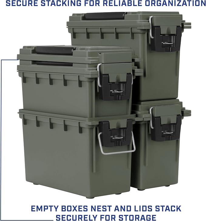 Sheffield 12791 2-Pack Ammo Storage Box, Stackable .30 Cal Field Boxes - Image 6