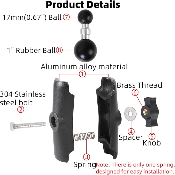 1 inch to 17mm Ball Adapter - Image 4