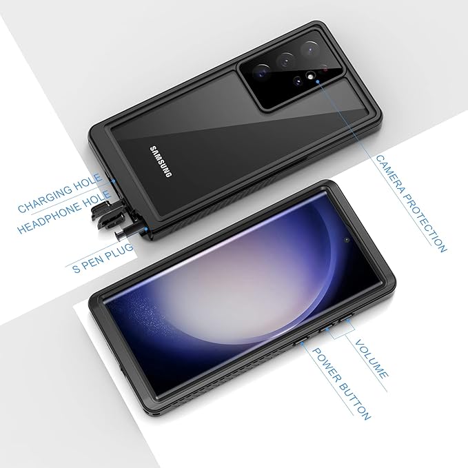Lanhiem for Samsung S23 Ultra Phone Case, IP68 Waterproof Dustproof, Built-in - Image 6