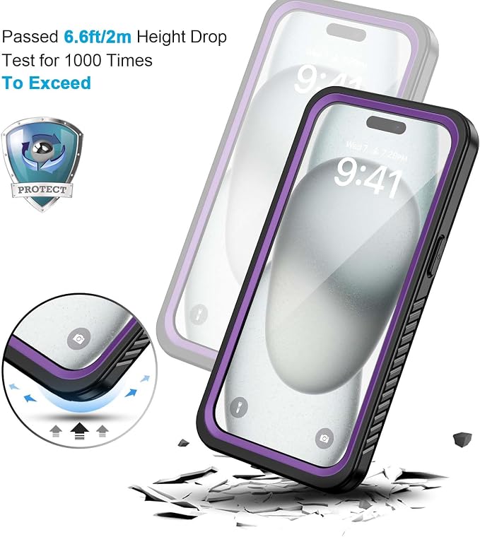Lanhiem for iPhone 15 Plus Case, IP68 Waterproof Dustproof Shockproof Cases - Image 5