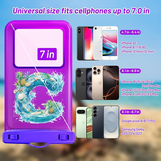 Personalized Initial Waterproof Phone Pouch Case - Image 2