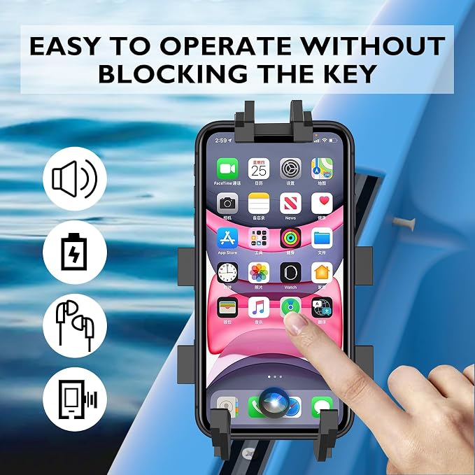 Kayak Phone Holder Mount with 8-Claw Anti-Slip Fixing, 360° Adjustable Kayak - Image 6