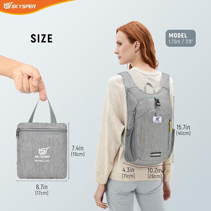 SKYSPER 10L Hiking Backpack Small Foldable Daypack Packable Lightweight Hiking - Image 6