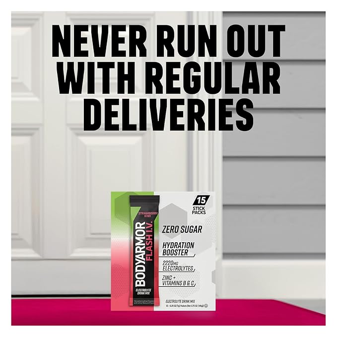 BODYARMOR Flash IV Electrolyte Packets, Strawberry Kiwi - Image 5