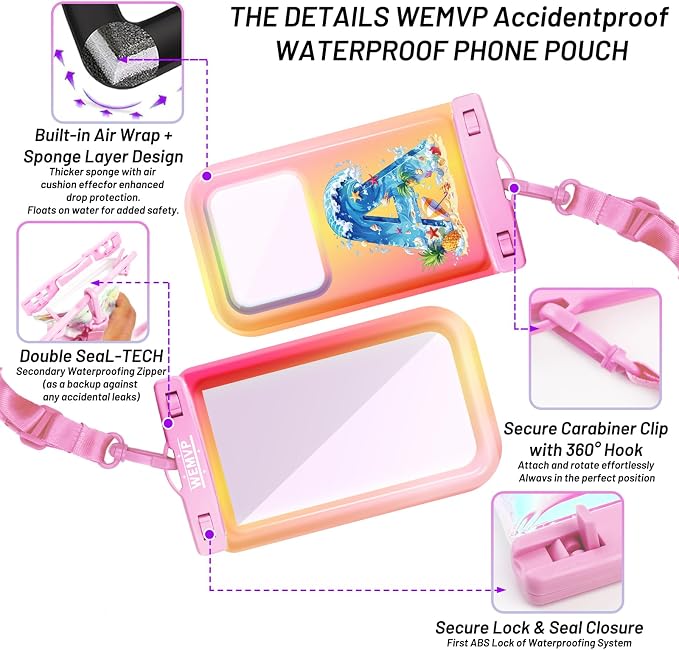 Personalized Initial Waterproof Phone Pouch Case - Image 3