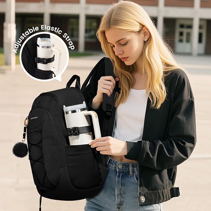 LOVEVOOK Mens Backpack with Giant Tumbler Holder Pocket, 17 Inch Everyday - Image 2