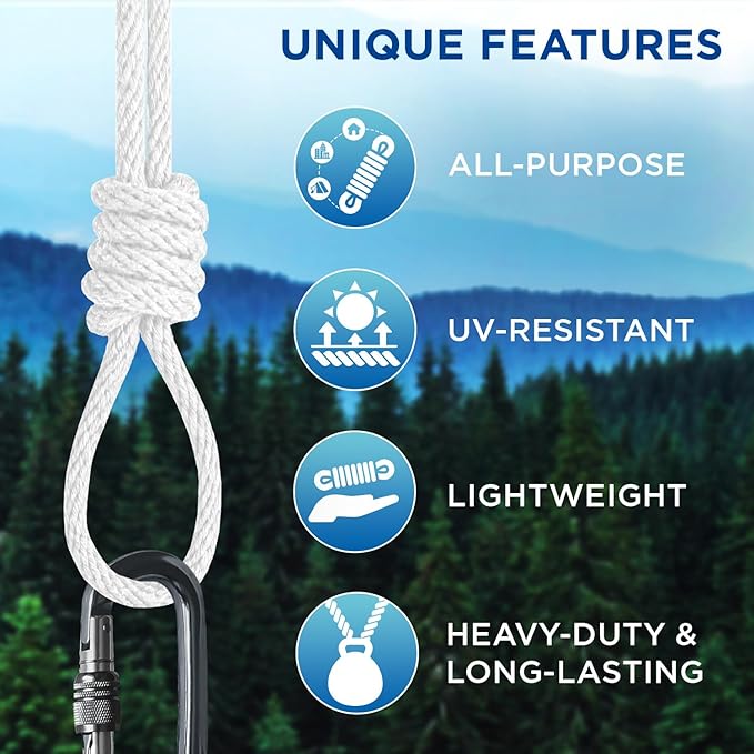 TECEUM Cotton Rope 3/16” – 200 FT – Strong All-Purpose Braided Rope – Natural - Image 4