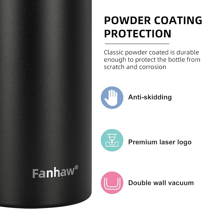 Fanhaw 24 oz Insulated Stainless Steel Water Bottle - Image 4