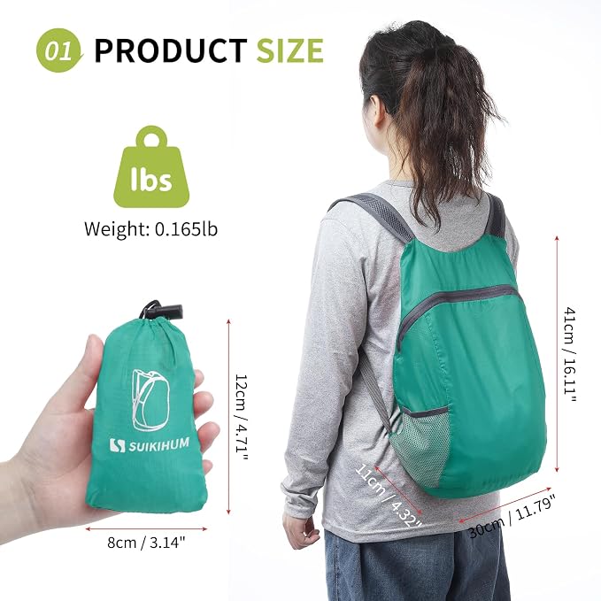 20L Ultra Hiking-Daypack Lightweight Foldable Travel Packable Backpack - Image 3