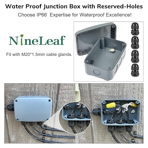 Outdoor Junction Box, Nineleaf IP66 Weatherproof Electrical Project Boxes - Image 2