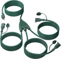 BN-LINK Outdoor Extension Cord 1 to 3 Splitter, Max 13 ft Extension, 16/3 SJTW by BN-LINK