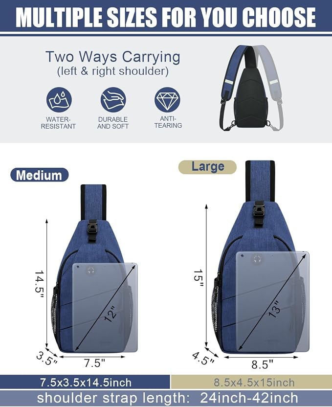 Pritent Crossbody Bags for Women Men Trendy Sling Bag Backpack Casual Chest Bag - Image 2