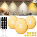 LED Puck Lights with Remote, 2000mAH Battery Operated, Rechargeable Shelf Light by WTXPZM
