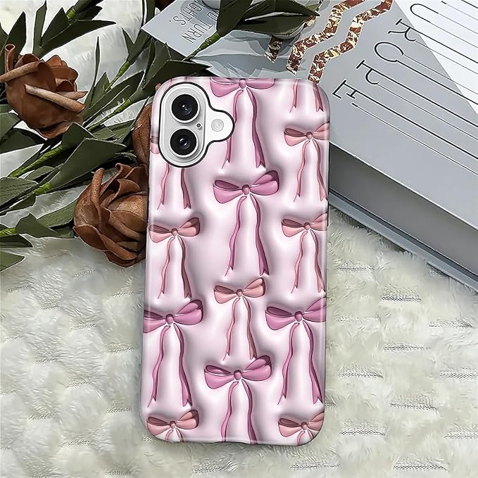 for iPhone 16 Plus Case, HL2 Abstract Ribbons Bows Hybrid 2 Layer Hard Shell - Image 4