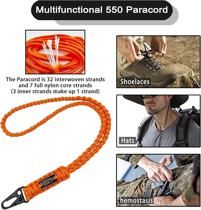 DDOUT Heavy Duty Paracord Lanyard 550 Paracord Braided Keychain - Image 4