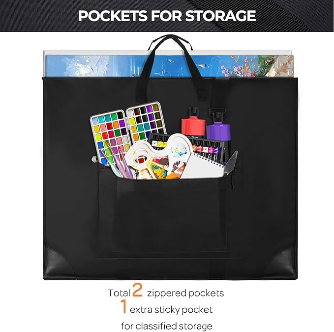 Nicpro Large Size Art Portfolio Case, Artist Portfolio Tote Bag - Image 7