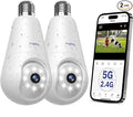 Hugolog 2K 3MP Light Bulb Security Camera 5G& 2.4GHz WiFi, 360° Wireless by Hugolog