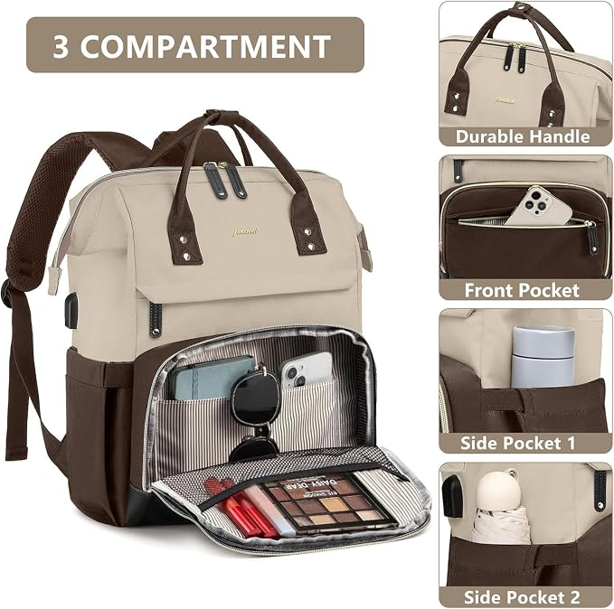 Laptop Backpack Women Work Bag: 15.6 inch Work Bookbag - Image 3