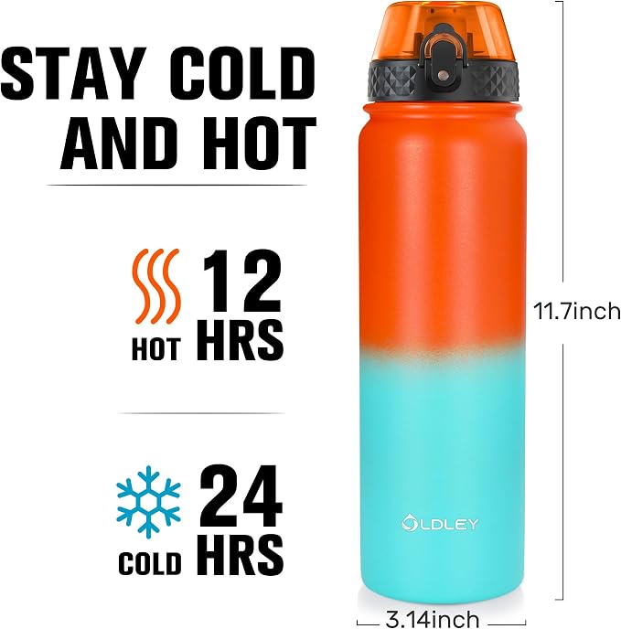 Oldley Insulated Water Bottle 32oz Water Bottles - Image 3