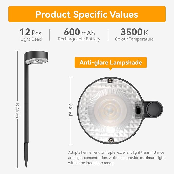 Ahaorigin 6 Pack Solar Pathway Lights Outdoor, 12 Brighter LED Solar Lights - Image 5