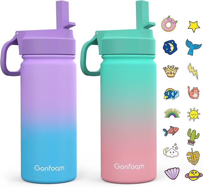 Kids Water Bottle, Stainless Steel Vacuum Insulated cup, Kids Water Bottle by Gonfoam