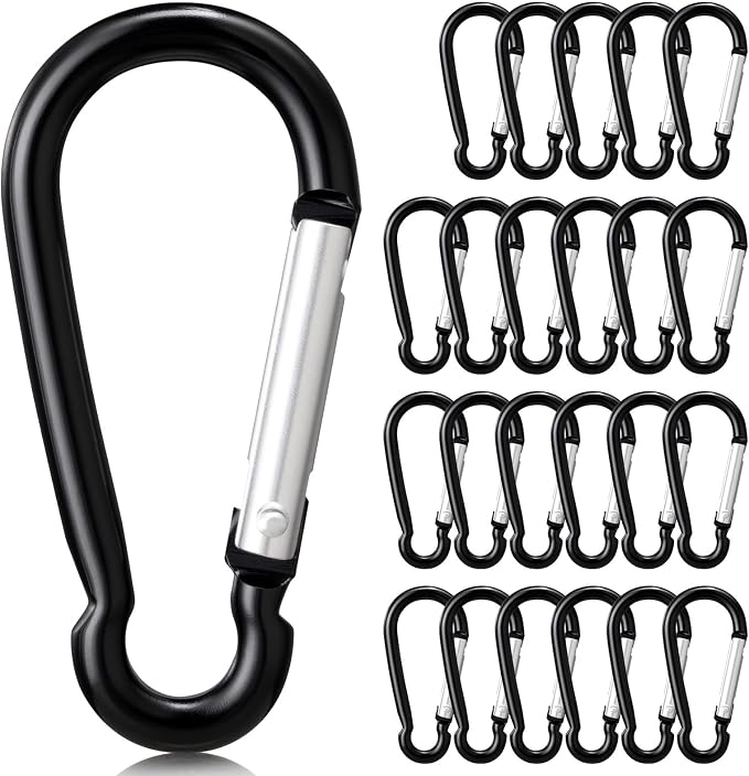 24 PCS Small Carabiner Clips, Spring Snap, Keychains Hooks, Backpacking - Image 7
