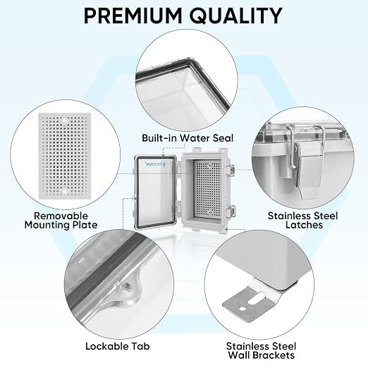TICONN Outdoor Electrical Box Waterproof, Junction Box IP67 ABS Plastic - Image 4