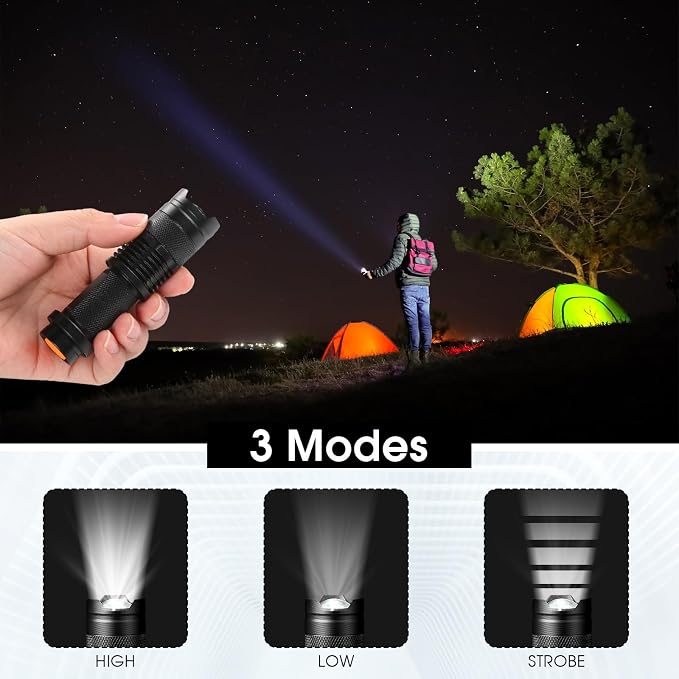 Fumete 20 Pieces LED Flashlight Mini 3 Mode Tactical Torch Small Water - Image 4