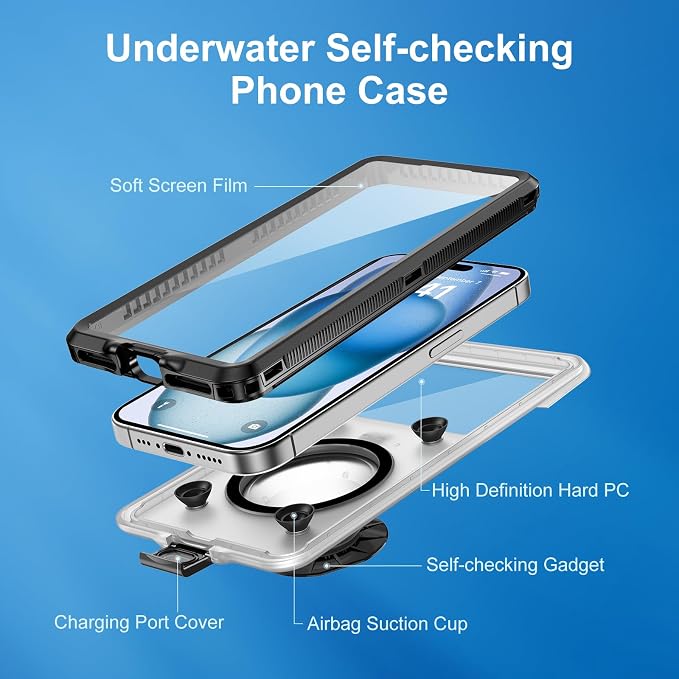 Beasyjoy Waterproof Phone Case, Underwater Snorkeling Diving Phone Case - Image 8