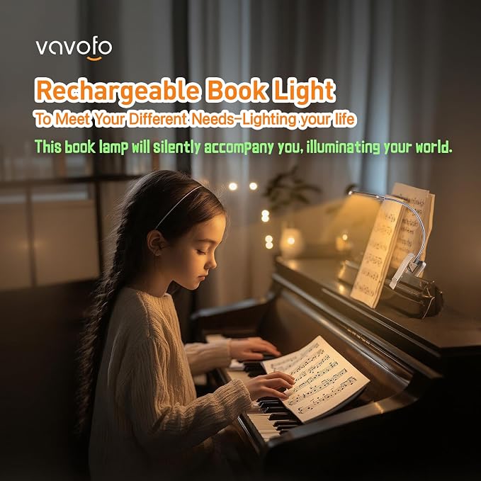 VAVOFO Rechargeable Book Light for Reading in Bed Kids, 7 LED Reading Light - Image 2