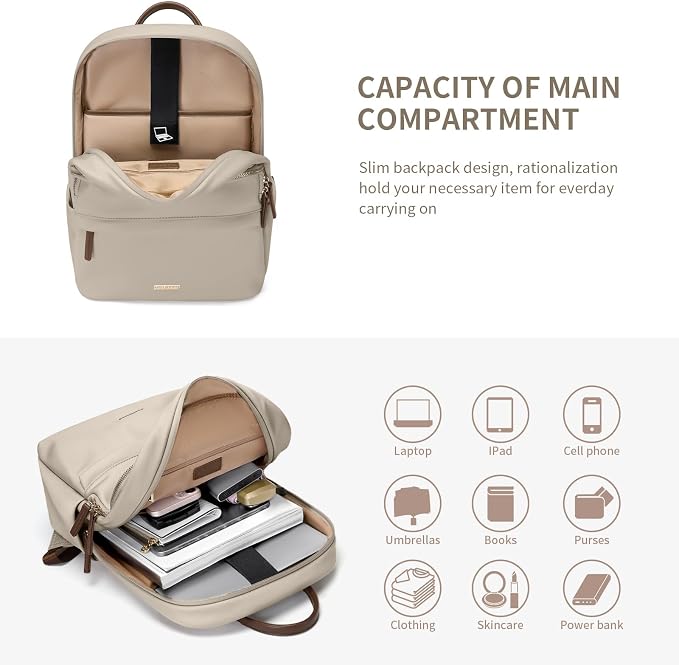GOLF SUPAGS Laptop Backpack for Women Slim Computer Bag Work Travel College - Image 3