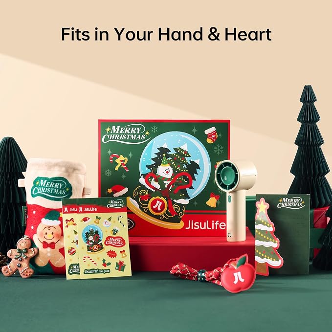 JISULIFE Handheld Turbo Fan, 4000mAh Rechargeable Portable Fan - Image 9