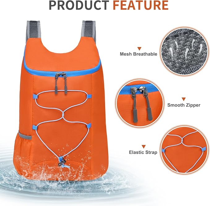 20L Hiking-Daypack Lightweight Foldable Travel Packable Backpack - Image 4