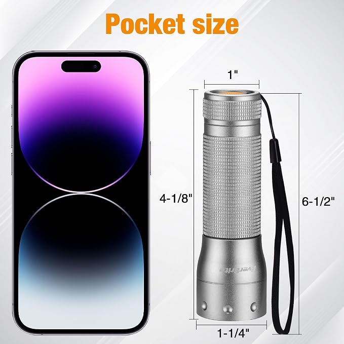 EverBrite Mini Flashlight, Zoomable LED Flash Light, 3 Modes, 3AAA Batteries - Image 8