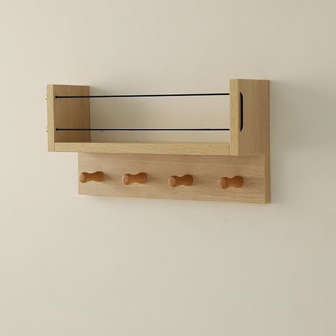 Entrance Coat Rack ，Coat Hooks, Wall-Mounted Wooden Hook Rack, Wall-Mounted by CreatedOn2005