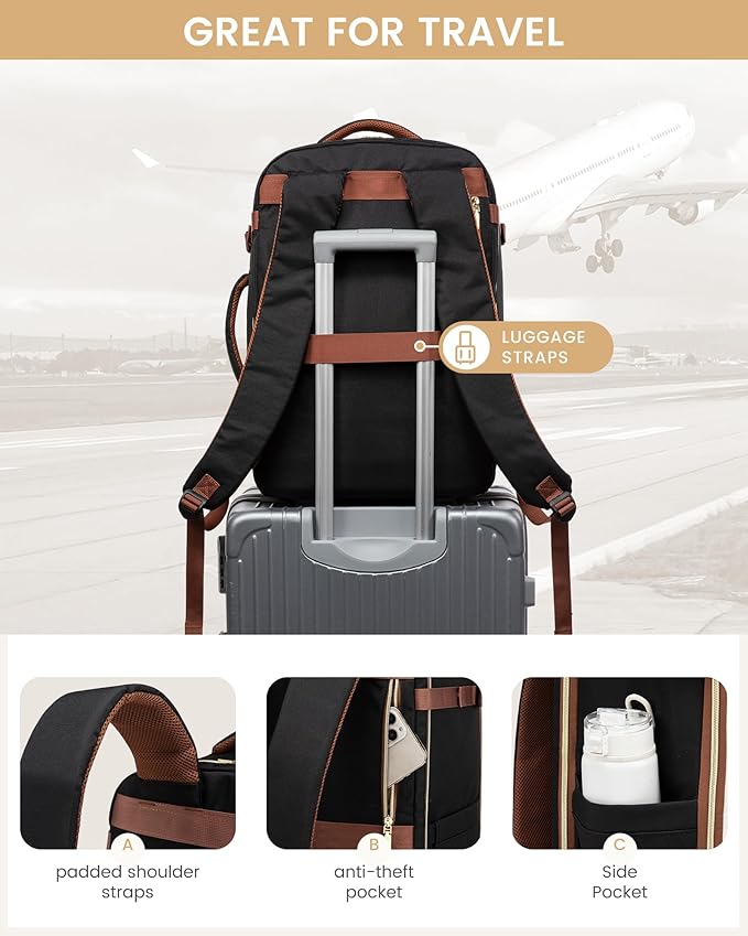 LOVEVOOK Travel Backpack for Women, 40L Airline Approved Carry On Backpack - Image 6