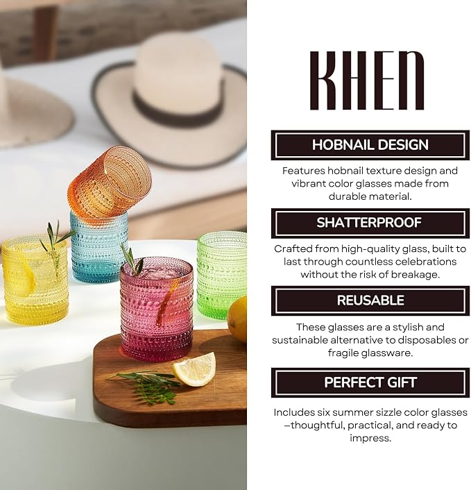 Khen Hobnail Drinking Glasses - Image 5