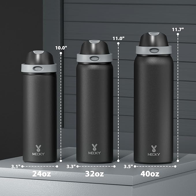 32 oz Insulated Water Bottle for Sports: Meoky Stainless Steel Water Bottle - Image 3