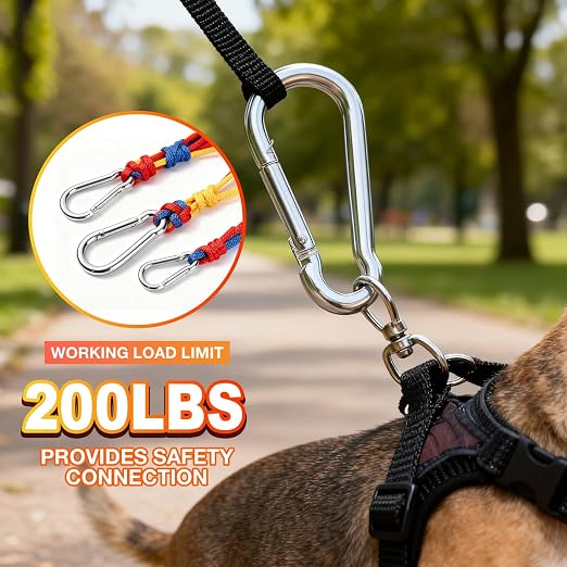 100Pack Spring Snap Hooks Carabiner, M5 3/16" Carabiner Clips Keychain Small 2" - Image 5