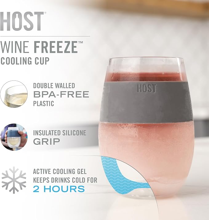 HOST Cooling Cup, Glasses for Red and White Wine, 8.5 oz, Translucent Green - Image 2