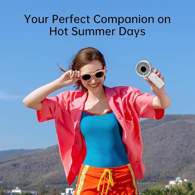 JISULIFE Handheld Portable Fan, Stronger and Longer-Lasting: 5 Speed, 3600mAh - Image 6