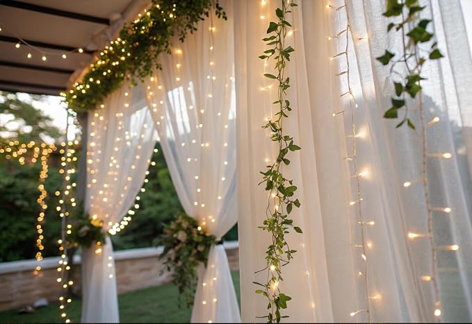 Solhice LED Curtain Lights Outdoor 12ft x10ft, 360 LED Plug in Hanging String - Image 7