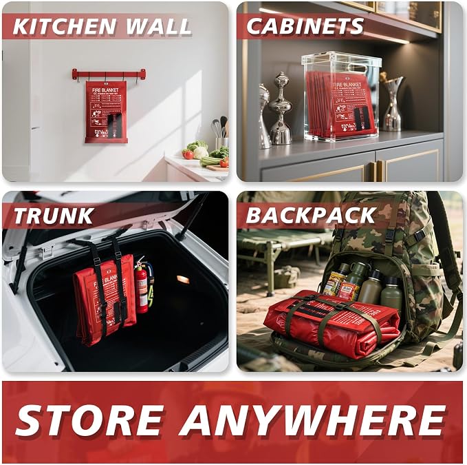 Ougist 2 Pack Emergency Fire Blanket - Image 6