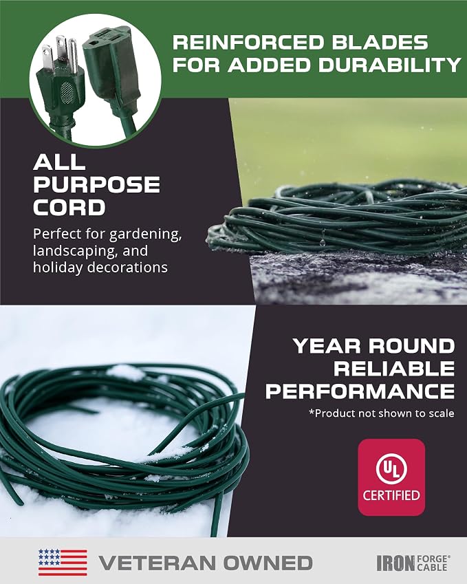Iron Forge Cable 2 Pack Weatherproof 6 Ft Outdoor Extension Cord - Image 7