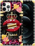 Compatible with iPhone 12 Pro Max Case, Queen Lip Crown Leopard Print Luxury by Unknown