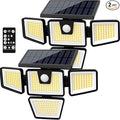 AmeriTop Solar Lights Outdoor, 2 Pack LED High Brightness Cordless Solar Motion by AmeriTop