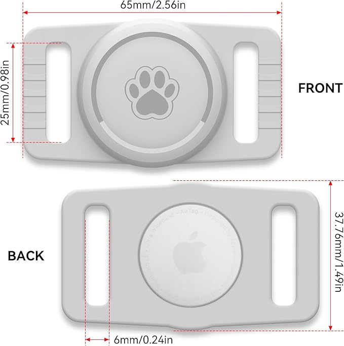 GOCII for Airtag Dog Collar Holder 2 Pack, Waterproof Dog Collar Holder for - Image 4
