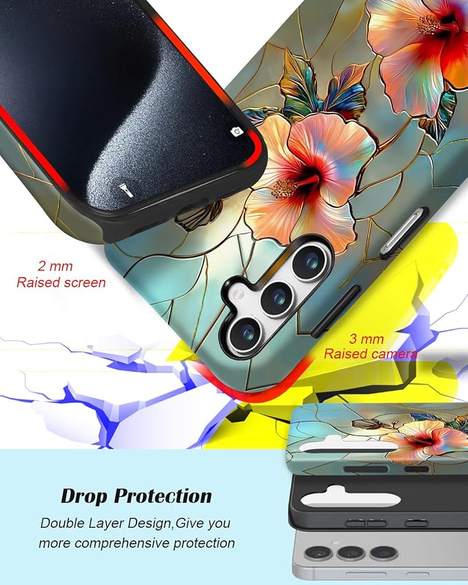 Compatible for Samsung Galaxy S25 FE 5G Case, Dual Layer Heavy Duty 2 in 1 - Image 3