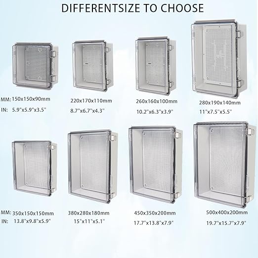 Zulkit Junction Box IP67 Waterproof Electrical Box Hinged Clear Cover Stainless - Image 3
