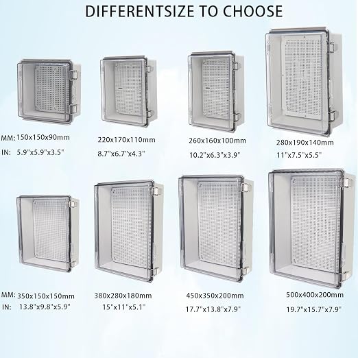 Zulkit Junction Box, IP67 Waterproof Electrical Box Hinged Clear Cover - Image 3